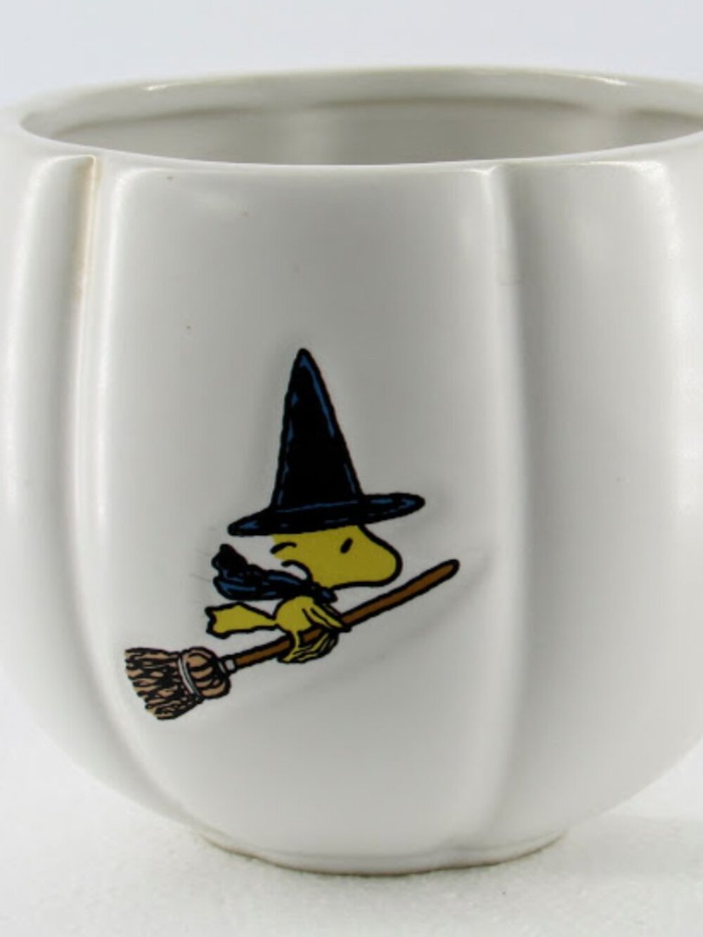 PEANUTS™ Halloween Woodstock on Broom Mug William Sonoma Pumpkin Shaped